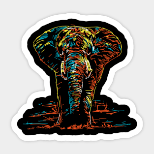 Abstract colourful elephant Sticker